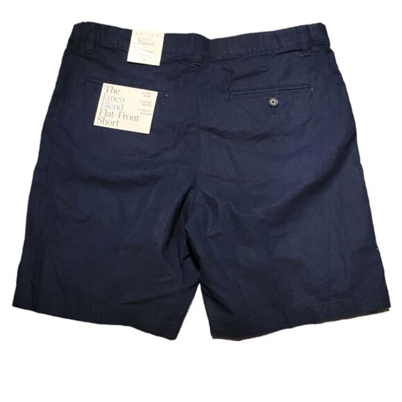 Croft & Barrow Linen Blend Flat Front Shorts 36 NWT 8.5 in Inseam Navy - Picture 3 of 7
